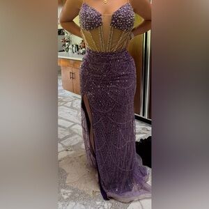 Purple beaded gown